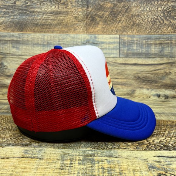 American Airlines Mens Trucker Hat Navy Snapback 60s Vintage Logo Baseball Cap - Picture 4 of 8